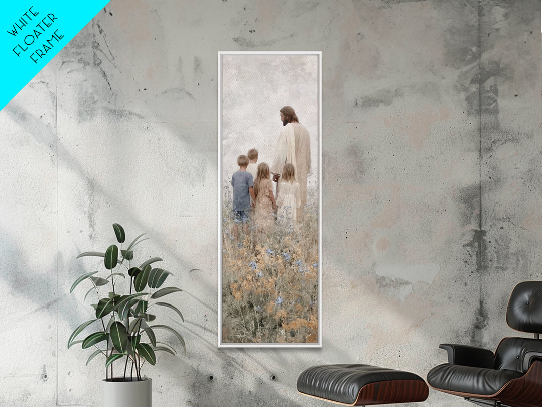 Shoreline Blessing | Framed Canvas Print | Christian Art Print | Christian Wall Art | Jesus Painting | Skinny Art