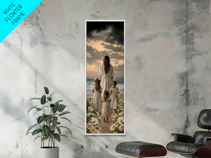 Evening Promise | Framed Canvas Print | Christian Wall Art | Jesus Painting | Christian Art Canvas | Tall Narrow Wall Art