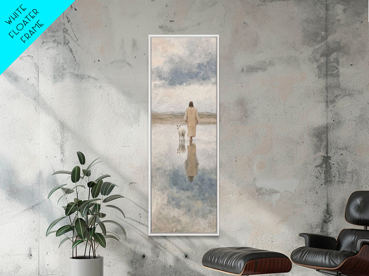 Shepherd’s Still Path – Framed Canvas Print – Christian Art Print – Jesus Painting – Christian Wall Art – Skinny Art – Modern Christian Art