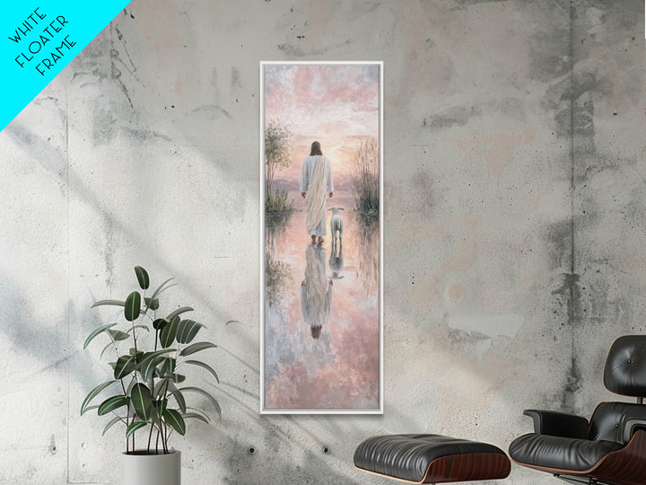 Twilight Shepherd Calm – Framed Canvas Print – Christian Wall Art – Jesus Painting – Christian Art Canvas – Skinny Art – Christian Gift