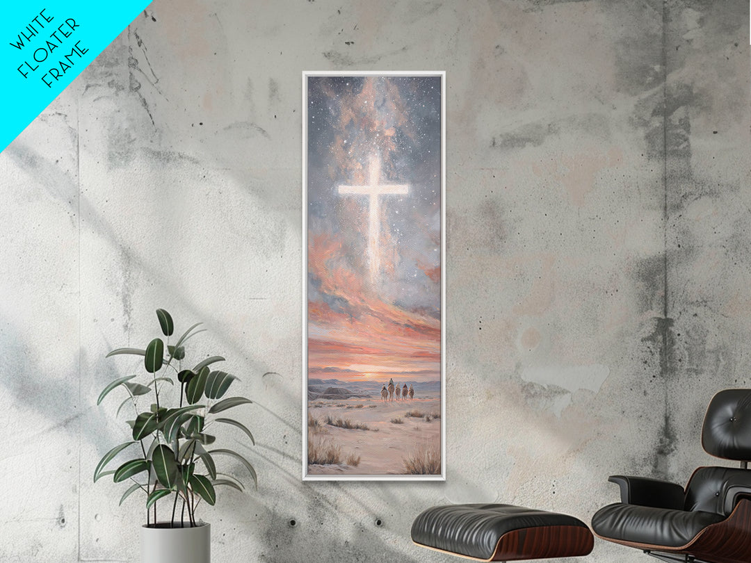 Desert Star Journey | Framed Canvas Print | Christian Art Canvas | Christian Wall Art | Christmas Art | Tall Skinny Art Print | Christian C