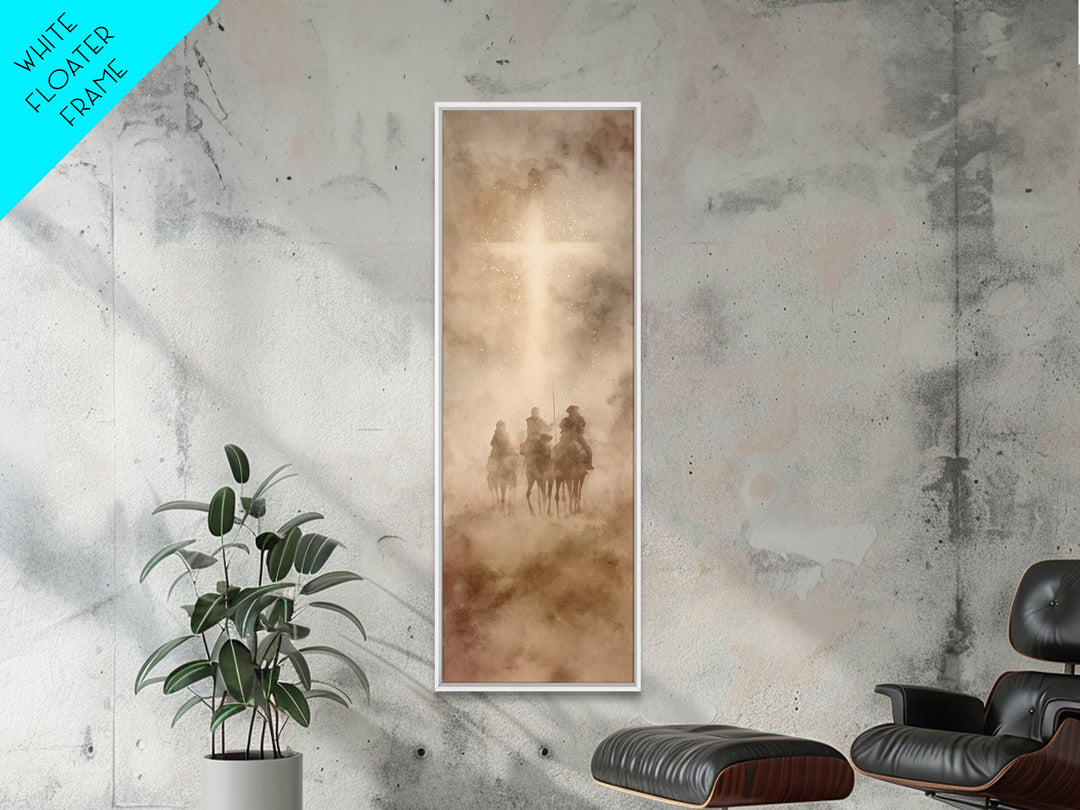 Pilgrims Of Light – Framed Canvas Print – Christian Wall Art – Christmas Art – Christian Art Canvas – Tall Narrow Wall Art – Christian Chri