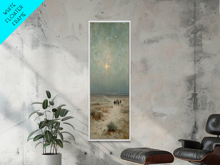 Bethlehem Star Path | Framed Canvas Print | Christmas Art | Christian Wall Art | Christian Art Canvas | Narrow Art | Christian Christmas De