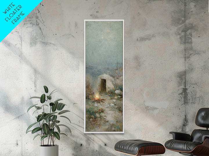 Shepherds’ Hearth Hope – Framed Canvas Print – Christian Art Canvas – Vintage Christian Art – Narrow Art – Christmas Art – Christian Wall A