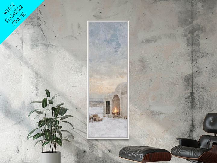 Bethlehem Hearth Glow | Framed Canvas Print | Christian Christmas Art | Christian Wall Art | Tall Skinny Art Print | Christian Art Canvas