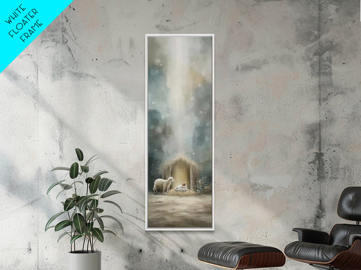 Heaven’s Child Bright – Framed Canvas Print – Christian Art – Jesus Christmas Art – Tall Skinny Art Print – Christmas Wall Art – Christian