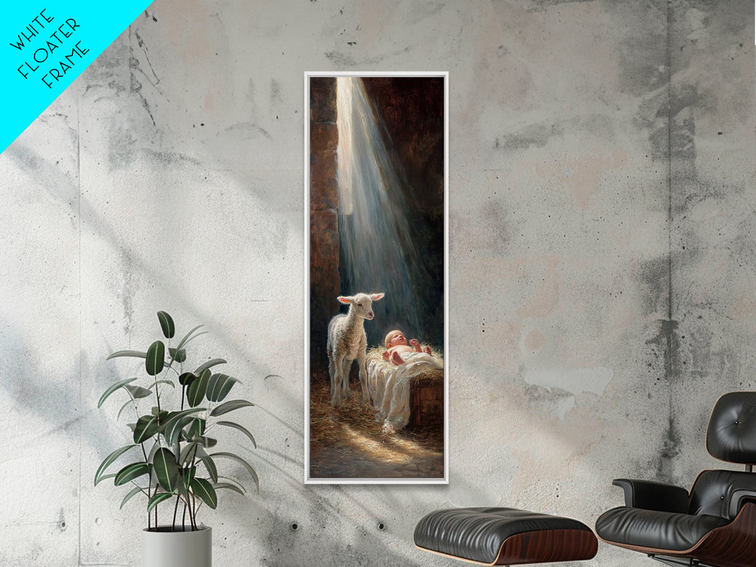 Blessed Night Star – Framed Canvas Print – Christian Wall Art – Christian Art Canvas – Jesus Painting – Tall Narrow Wall Art
