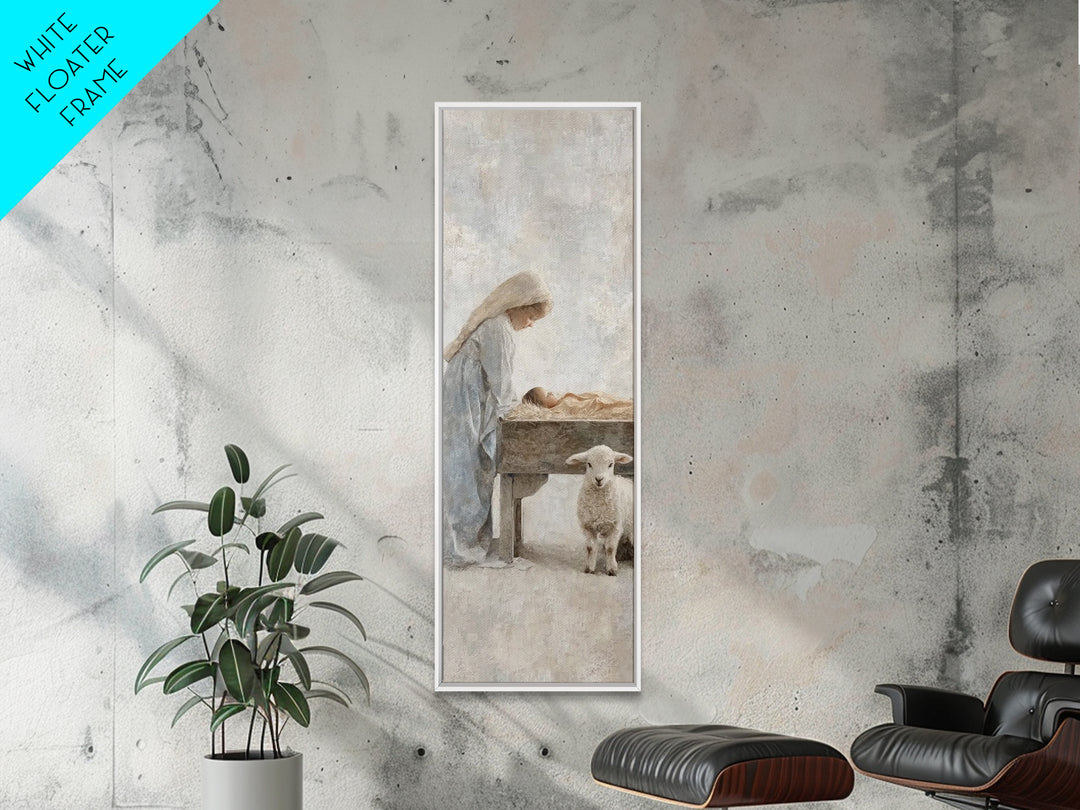 Gentle Dawn Hope – Framed Canvas Print – Christian Wall Art – Christian Art Canvas – Jesus Painting – Tall Narrow Wall Art