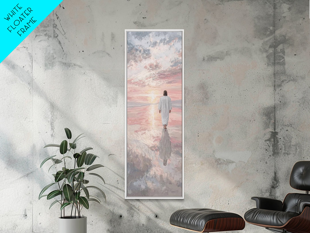 Still Waters Peace – Framed Canvas Print – Christian Wall Art – Christian Art Canvas – Jesus Painting – Tall Narrow Wall Art