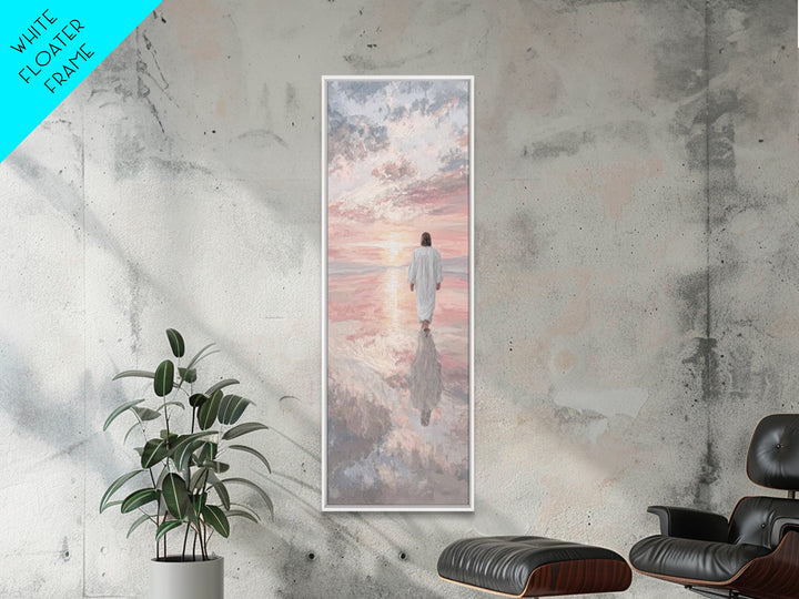 Still Waters Peace – Framed Canvas Print – Christian Wall Art – Christian Art Canvas – Jesus Painting – Tall Narrow Wall Art