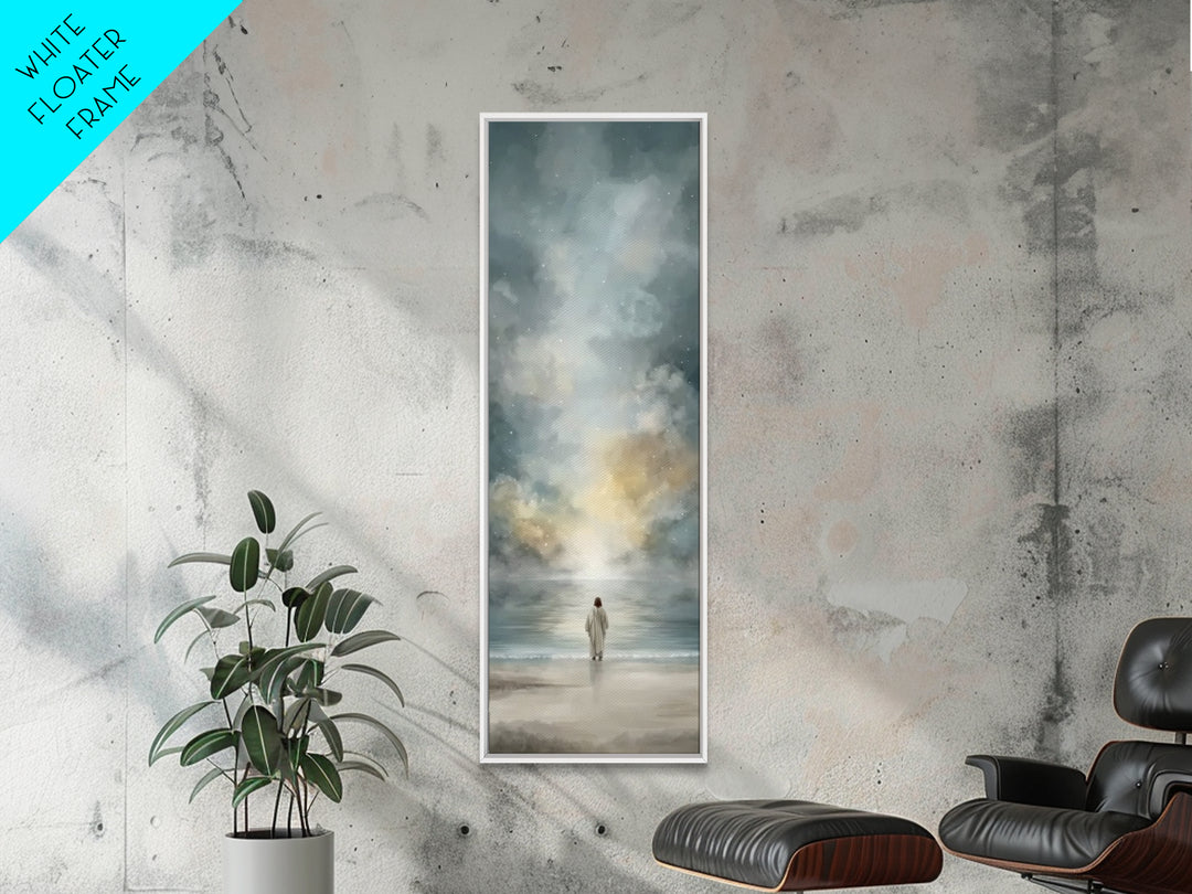 Heaven’s Silent Path – Framed Canvas Print – Christian Wall Art – Christian Art Canvas – Jesus Painting – Tall Narrow Wall Art