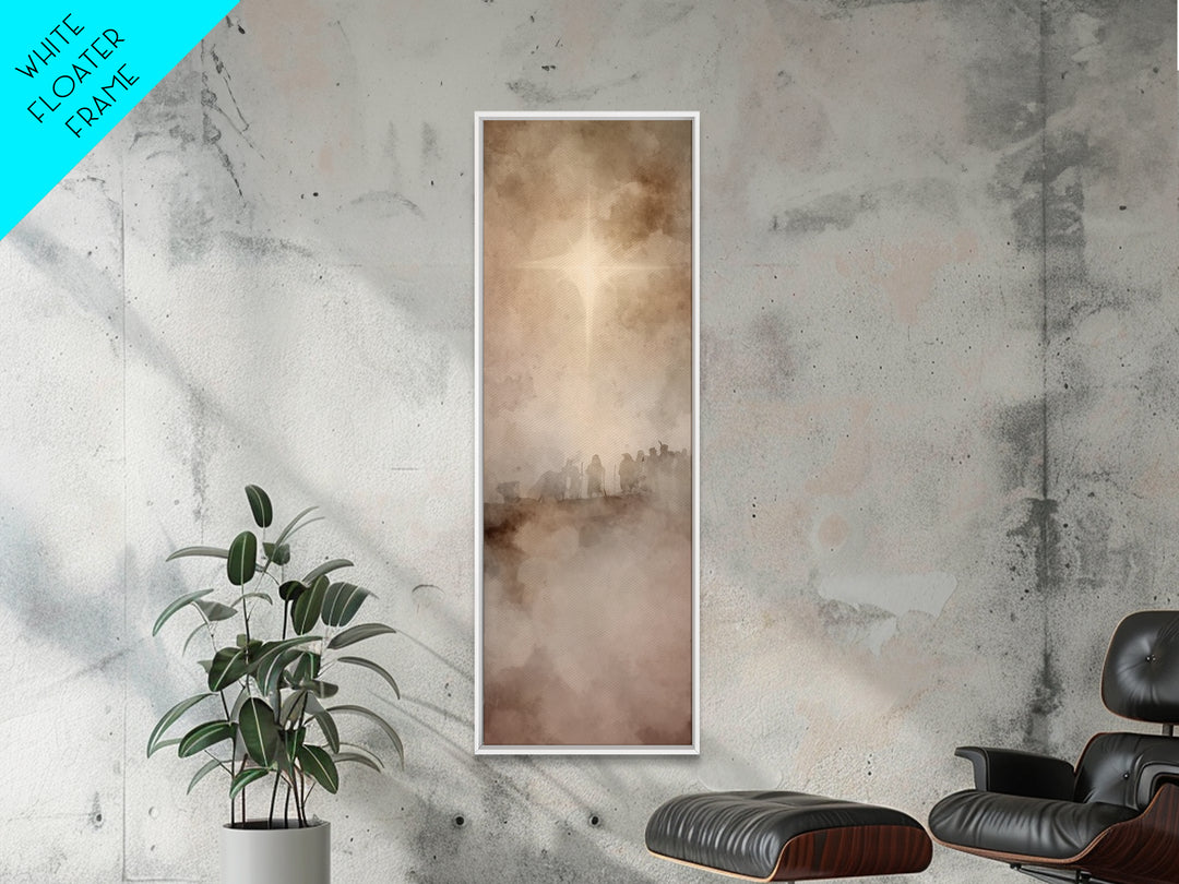 Guiding Star Journey – Framed Canvas Print – Christian Wall Art – Christian Art Canvas – Christmas Art – Jesus Painting – Christian Decor –