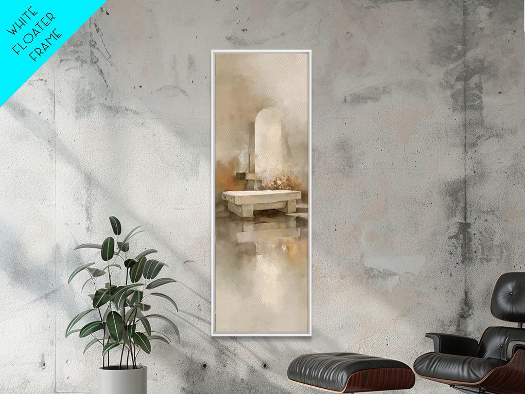 Empty Stone Hope – Framed Canvas Print – Christian Wall Art – Christian Art Canvas – Christian Painting – Narrow Art