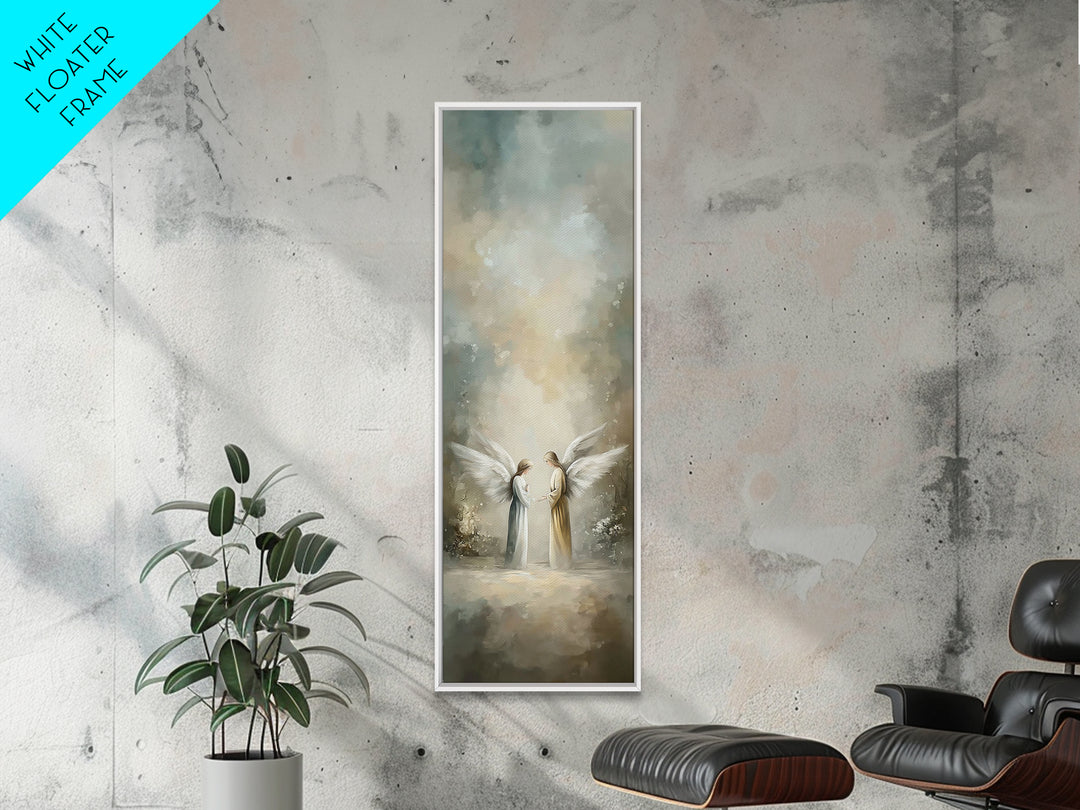 Angelic Dawn | Framed Canvas Print | Tall Skinny Art Print | Christian Wall Art | Christmas Art | Christian Art Canvas | Jesus Christmas Ar