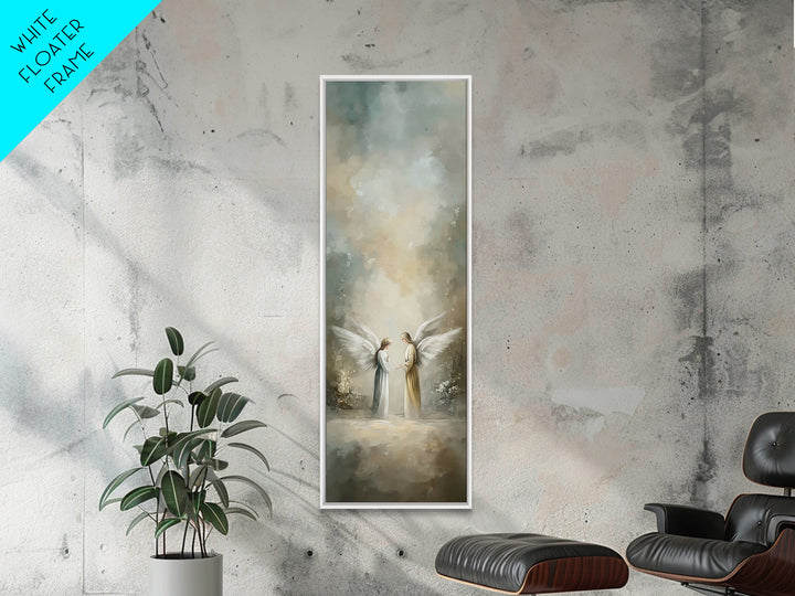 Angelic Dawn | Framed Canvas Print | Tall Skinny Art Print | Christian Wall Art | Christmas Art | Christian Art Canvas | Jesus Christmas Ar