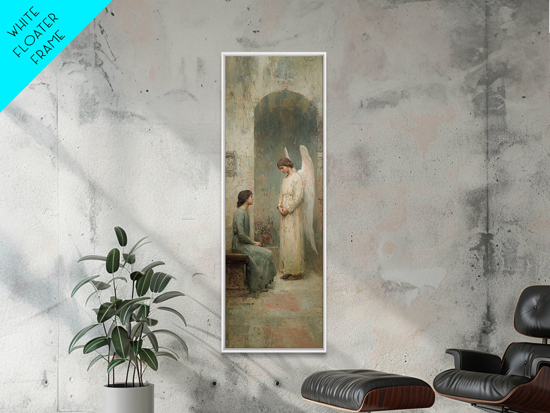 Celestial Peace, Framed Canvas Print, Tall Narrow Wall Art, Christian Christmas Art, Christian Art Canvas, Minimalist Christian Art, Jesus