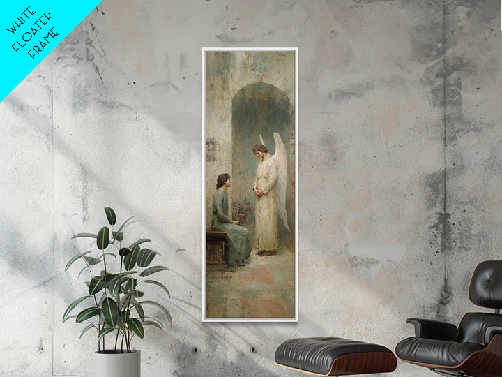 Celestial Peace, Framed Canvas Print, Tall Narrow Wall Art, Christian Christmas Art, Christian Art Canvas, Minimalist Christian Art, Jesus