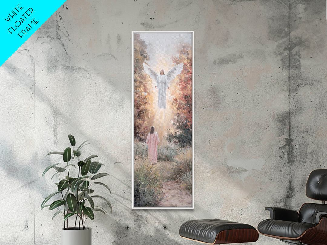 Blessed Messenger – Framed Canvas Print – Tall Skinny Art Print – Christian Art Canvas – Christian Christmas Art – Jesus Painting – Christi