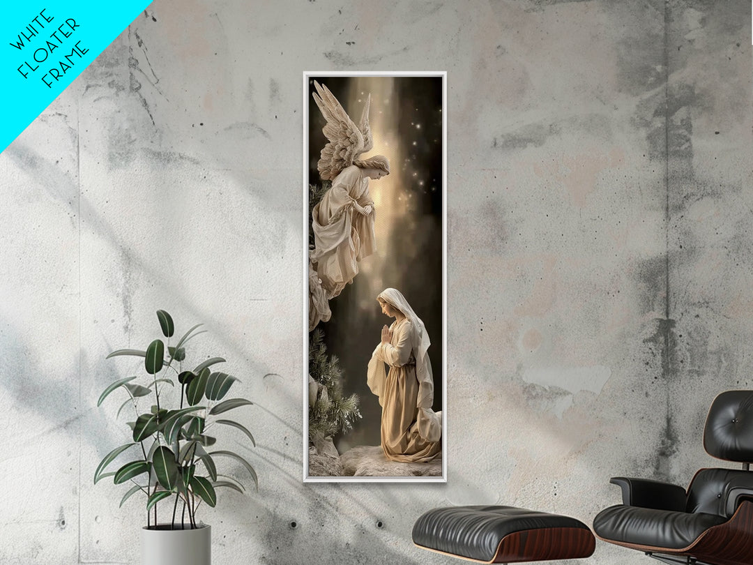 Divine Announcement, Framed Canvas Print, Narrow Art, Christian Art Canvas, Christian Wall Art, Christmas Art, Modern Christian Art