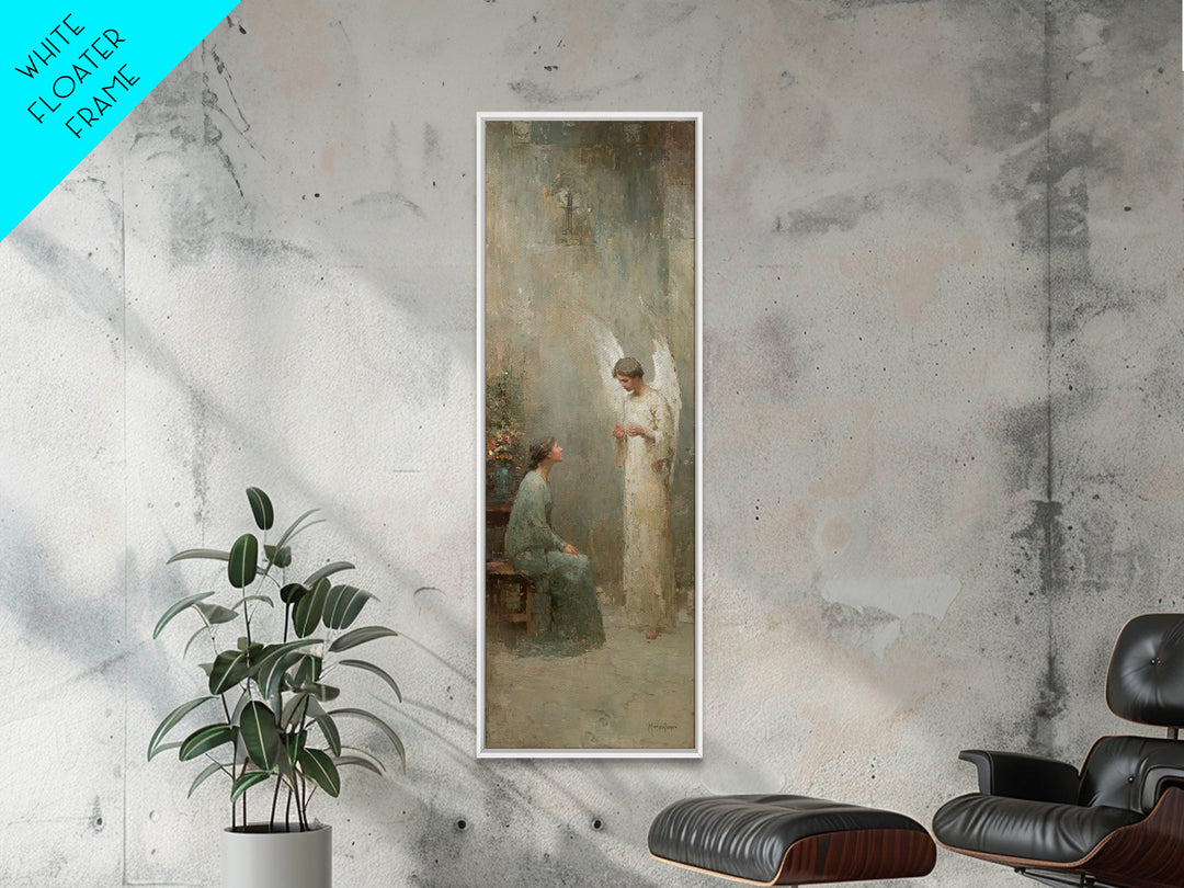 Angel Of Grace – Framed Canvas Print – Skinny Art – Christian Art Canvas – Christian Wall Art – Christmas Art – Jesus Painting
