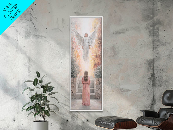 Heaven’s Bright Ascent – Framed Canvas Print – Tall Narrow Wall Art – Christian Art Canvas – Christian Wall Art – Jesus Painting – Christia