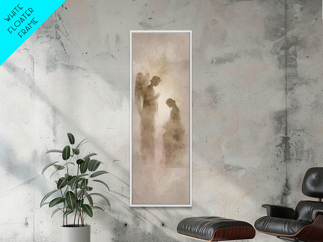 Sacred Mist Meeting | Framed Canvas Print | Skinny Art | Christian Art Canvas | Christian Wall Art | Modern Christian Art | Christian Paint