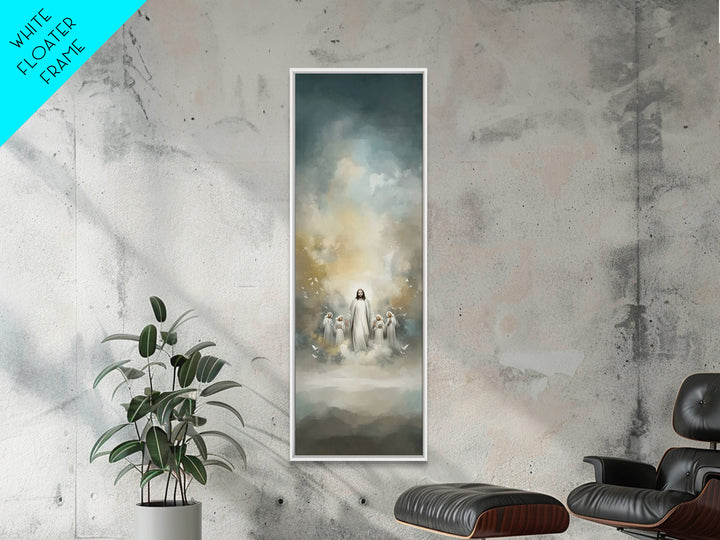 Clouds Of Witnesses, Framed Canvas Print, Tall Skinny Art Print, Christian Wall Art, Christian Art Canvas, Christian Painting, Christian Ar