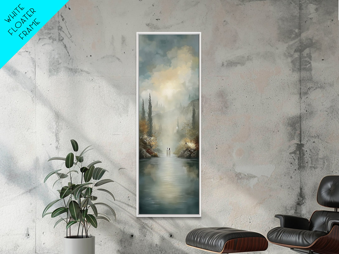 Garden Light Peace – Framed Canvas Print – Christian Art Canvas – Large Jesus Painting – Tall Narrow Wall Art – Christian Wall Art – Modern