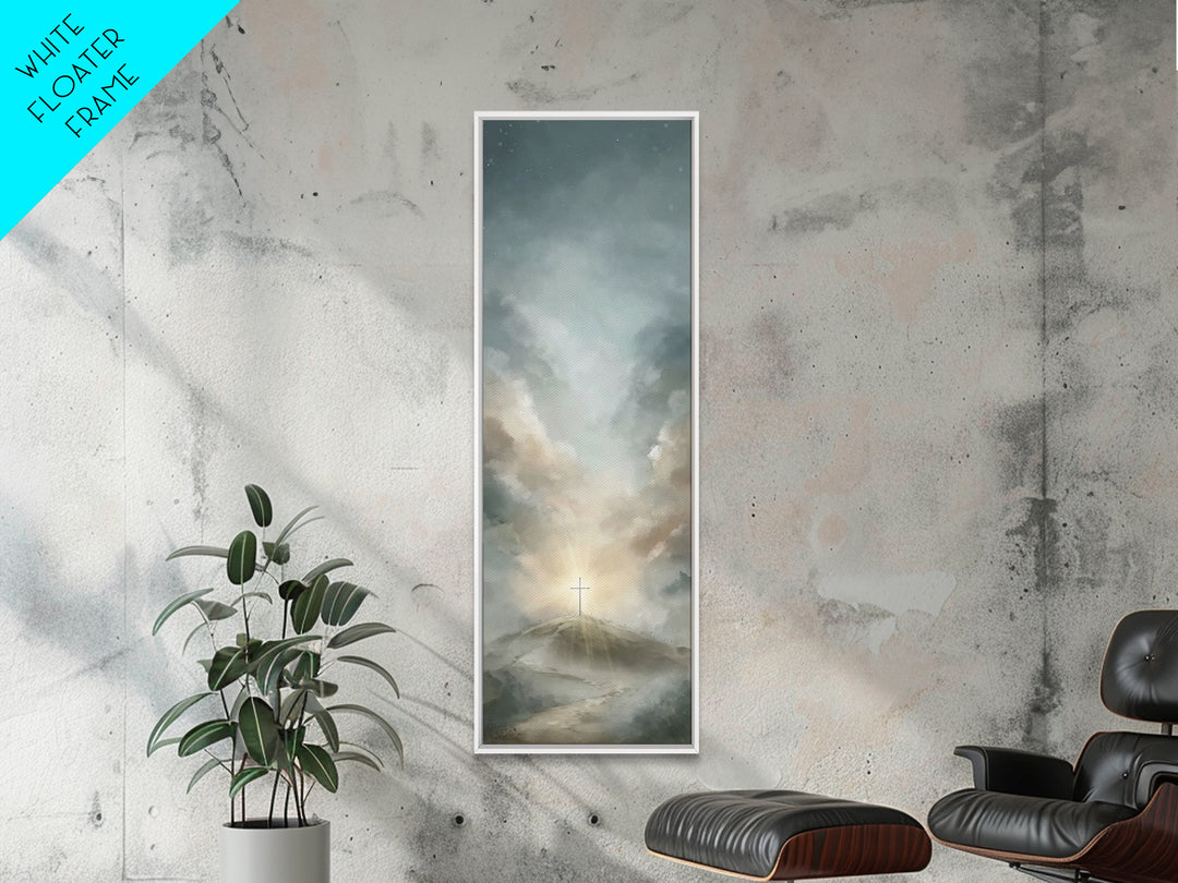 Dawn Of Salvation – Framed Canvas Print – Christian Wall Art – Tall Skinny Art Print – Christian Art Canvas – Christian Gift Ideas – Modern