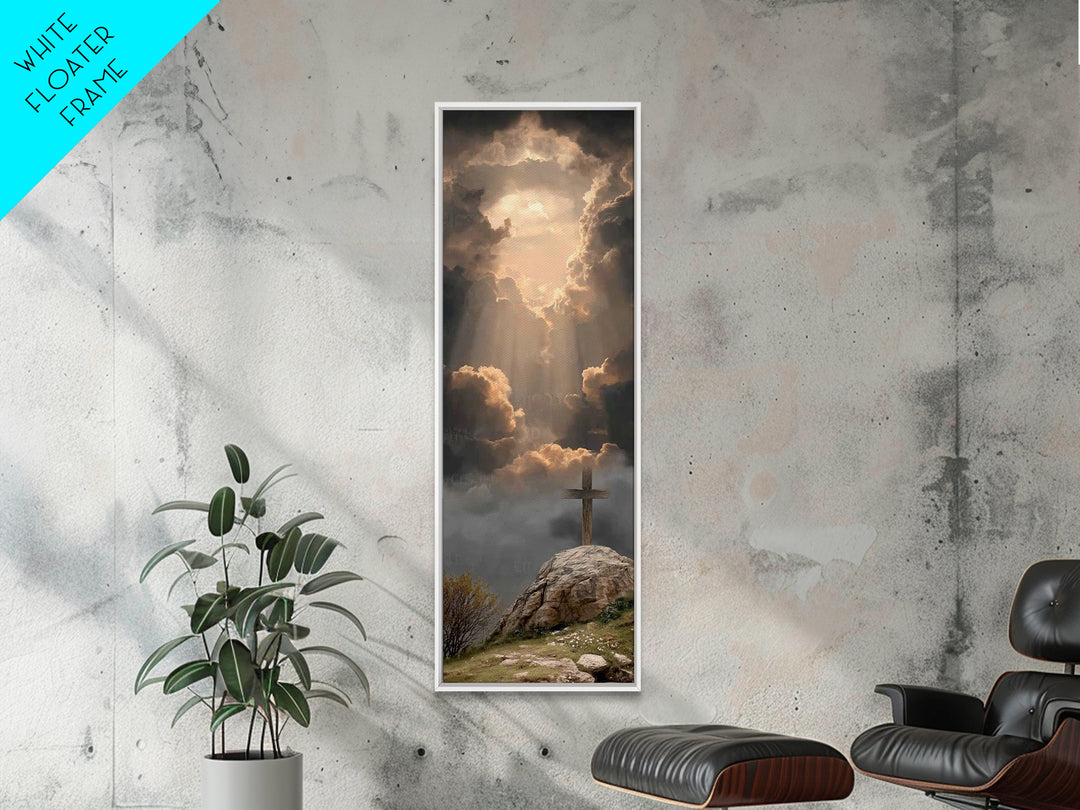 Clouds Of Glory – Framed Canvas Print – Christian Wall Art – Christian Art Canvas – Tall Narrow Wall Art – Moody Christian Art – Christian
