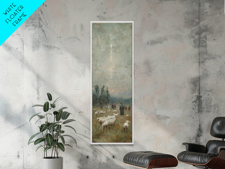 Pastoral Midnight Star – Framed Canvas Print – Skinny Art – Christian Christmas Art – Christian Wall Art – Christian Art Canvas – Christmas