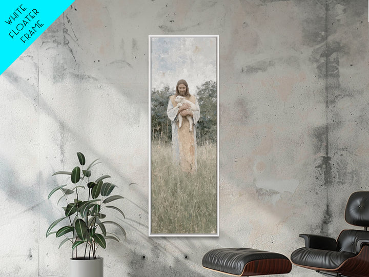 Gentle Shepherd Peace | Framed Canvas Print | Skinny Art | Christian Art Canvas | Jesus Painting | Modern Christian Art