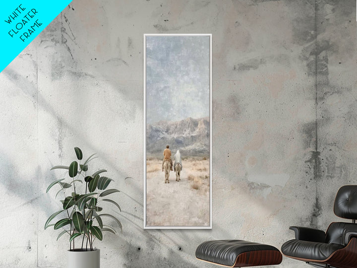 Journey To Bethlehem | Framed Canvas Print | Skinny Art | Christian Art | Christmas Art Prints | Modern Christian Painting