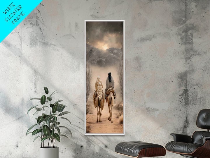 Holy Desert Trek – Framed Canvas Print – Narrow Art – Christian Art Canvas – Christmas Art Work – Christian Christmas Decor