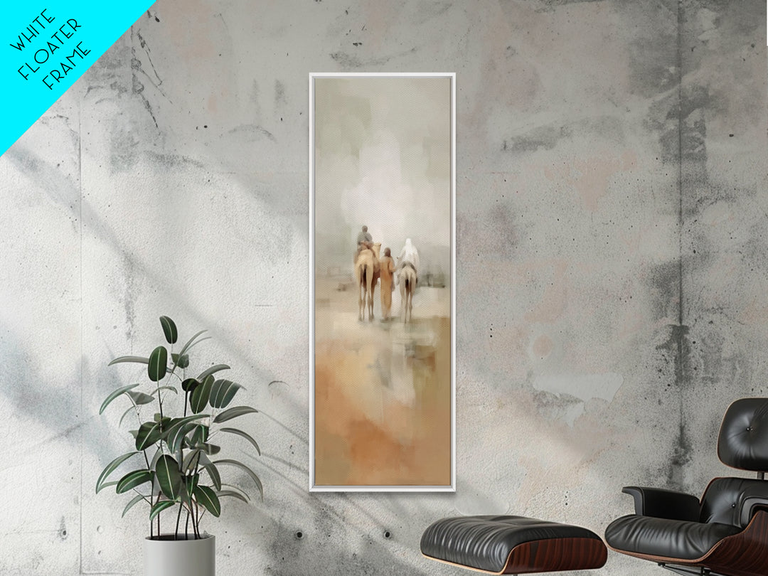 Distant Caravan Light – Framed Canvas Print – Narrow Art – Christian Wall Art – Christmas Art Framed – Christian Art Prints