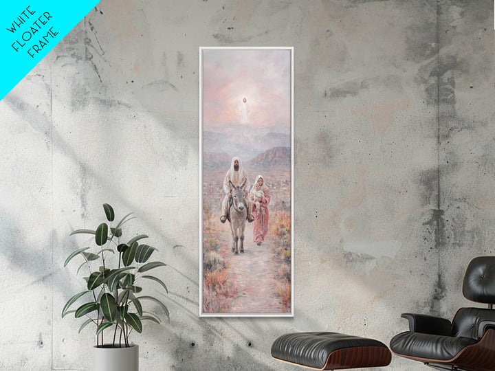 Sacred Desert Walk – Framed Canvas Print – Skinny Art – Christian Art – Christmas Wall Art – Christian Art Work