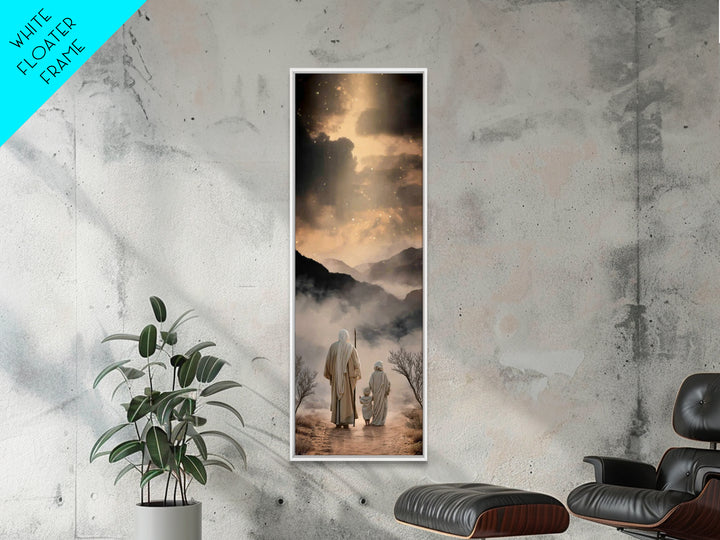 Desert Star Path – Framed Canvas Print – Jesus Painting – Christian Wall Art – Christian Art Print – Tall Skinny Art Print – Christmas Art