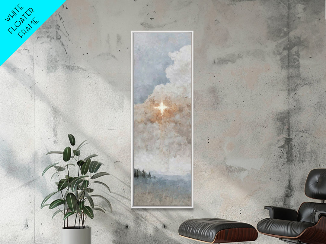 Horizon Star Glow – Framed Canvas Print – Tall Narrow Wall Art – Christian Art Canvas – Christian Wall Art – Modern Christian Art – Christm