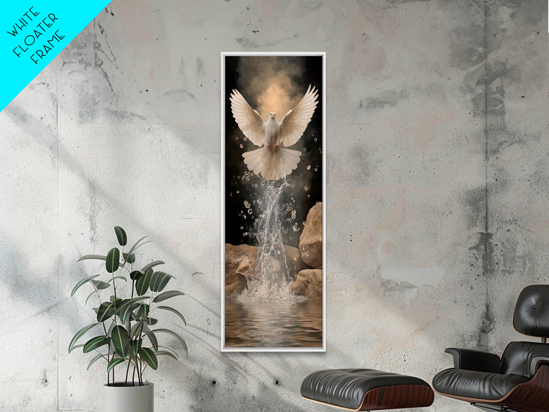 Living Waters Peace – Framed Canvas Print – Christian Art – Christian Art Canvas – Moody Christian Art – Tall Skinny Art Print – Christian