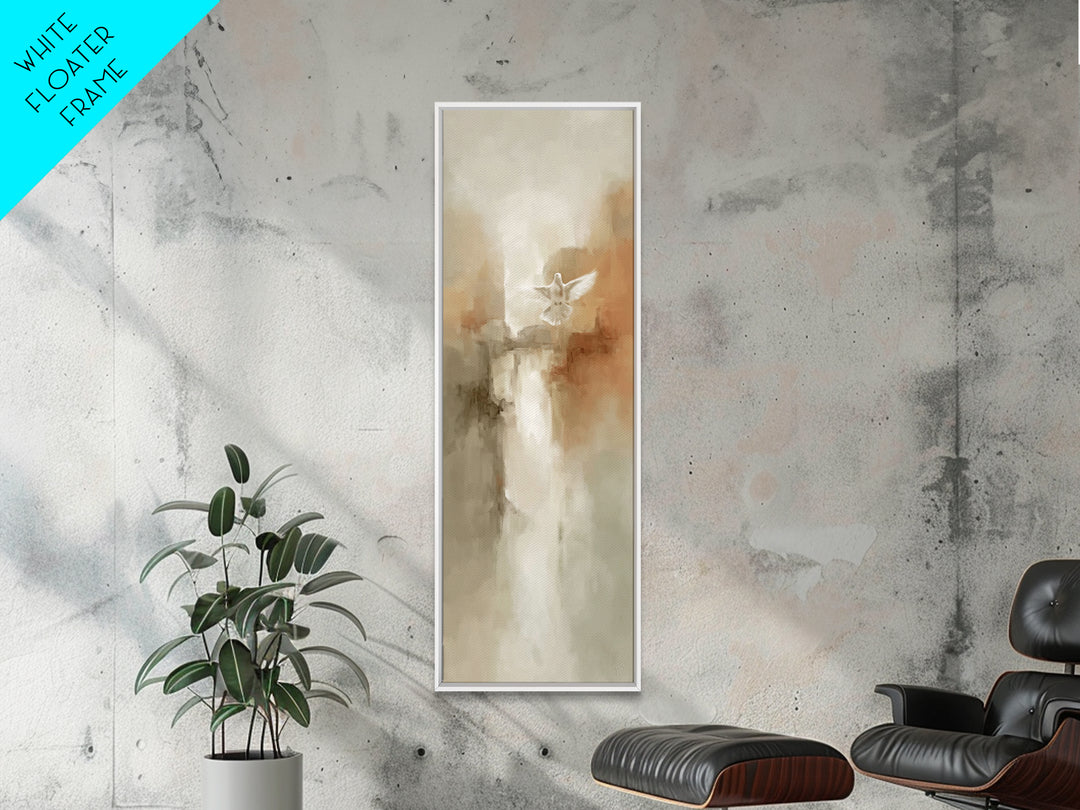 Grace In Ascent – Framed Canvas Print – Minimalist Christian Art – Christian Art Canvas – Christian Wall Art – Narrow Art – Christian Paint