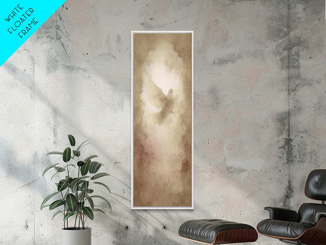 Heaven’s Soft Glow – Framed Canvas Print – Christian Art Canvas – Christian Art – Christian Wall Art – Narrow Art – Minimalist Christian Ar