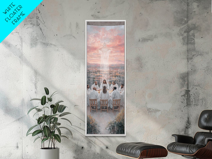 Divine Gathering Calm – Framed Canvas Print – Christian Art – Jesus Canvas Art – Modern Christian Painting – Tall Narrow Wall Art – Christi