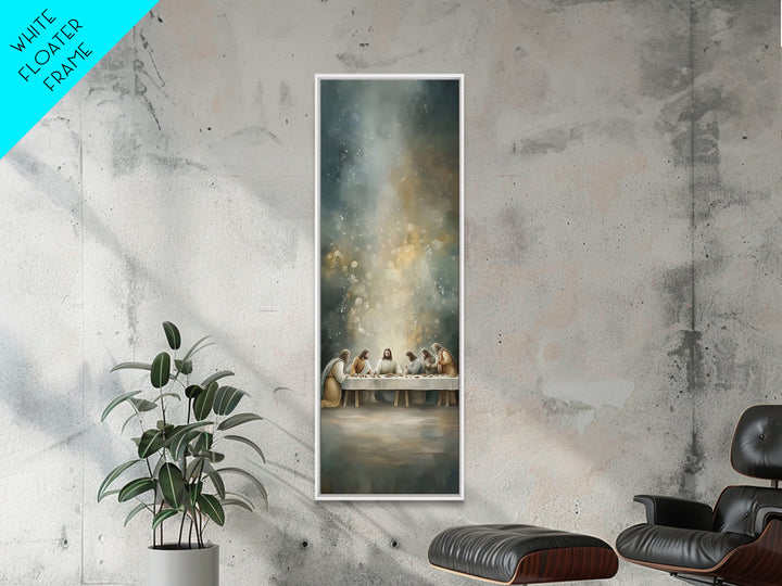 Divine Supper Horizon, Framed Canvas Print, Christian Art, Jesus Painting Canvas, Christian Wall Art, Narrow Art, Christian Christmas Art,