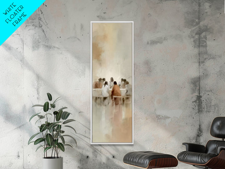 Quiet Supper Light – Framed Canvas Print – Christian Wall Art – Jesus Art Print – Christian Art Canvas – Tall Skinny Art Print – Christmas