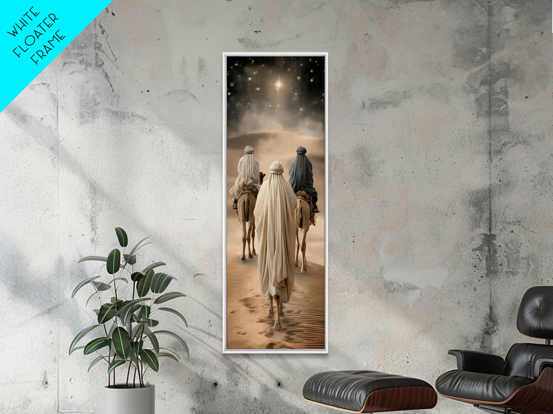 Starward Caravan – Framed Canvas Print – Christian Christmas Art – Christian Wall Art – Jesus Christmas Art – Tall Skinny Art Print – Chris