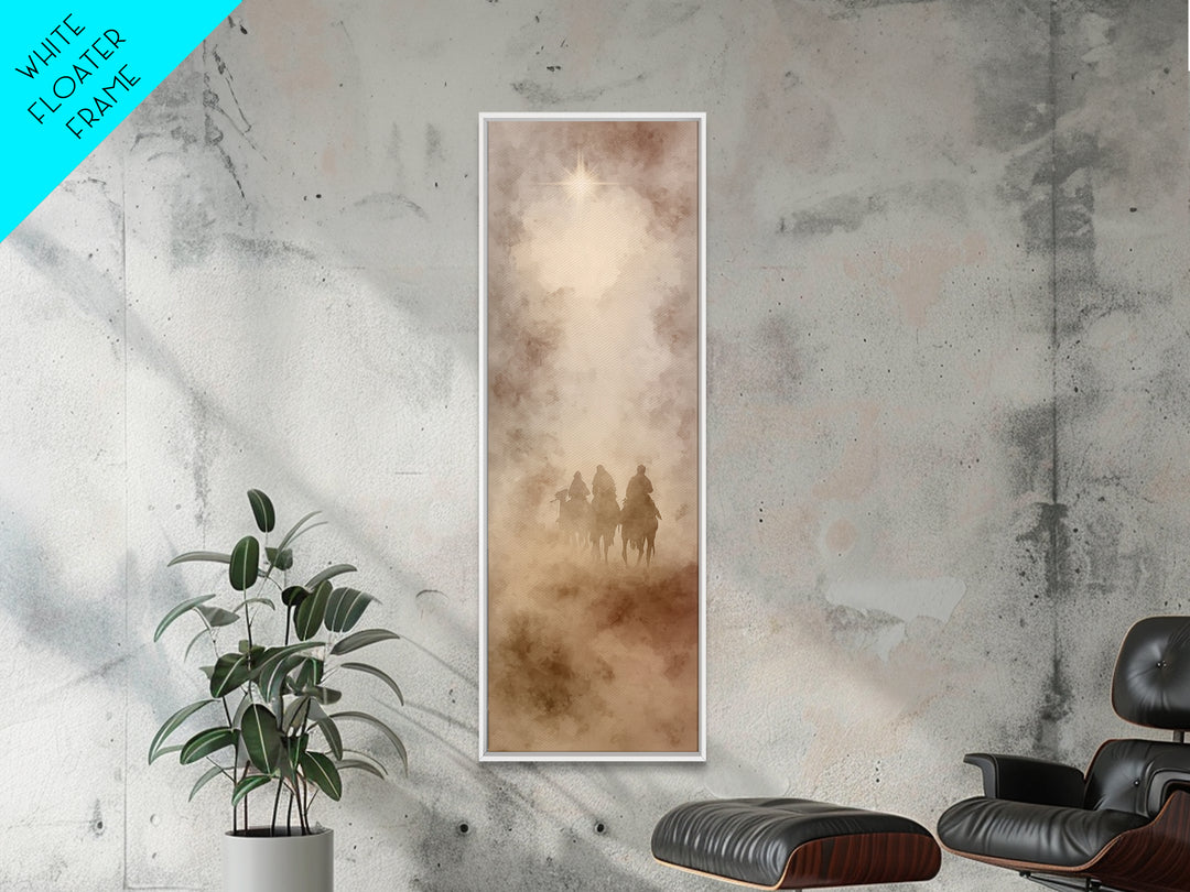 Star Of The East – Framed Canvas Print – Narrow Art – Christian Christmas Art – Jesus Painting – Christian Art Canvas – Christmas Wall Art