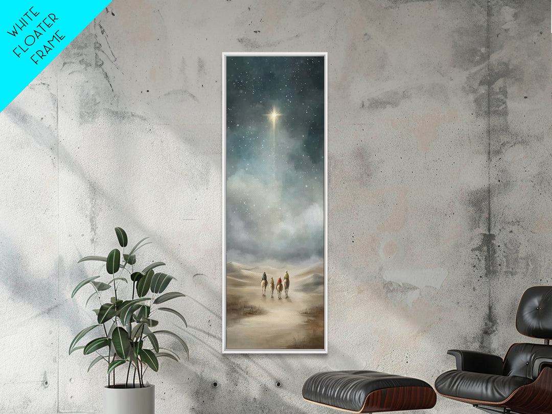 Bethlehem Journey – Framed Canvas Print – Skinny Art – Christian Art Print – Christian Wall Art – Christmas Art – Jesus Painting – Christia