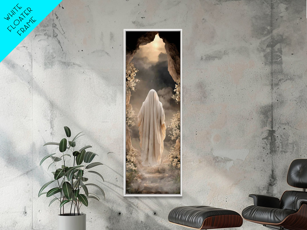 Holy Cave Dawn – Framed Canvas Print – Tall Skinny Art Print – Christian Art – Jesus Painting – Christian Art Canvas – Christian Wall Art –