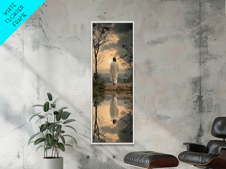 Twilight Journey Home – Framed Canvas Print – Narrow Art – Christian Wall Art – Christian Art Canvas – Jesus Painting – Subtle Christian Ar