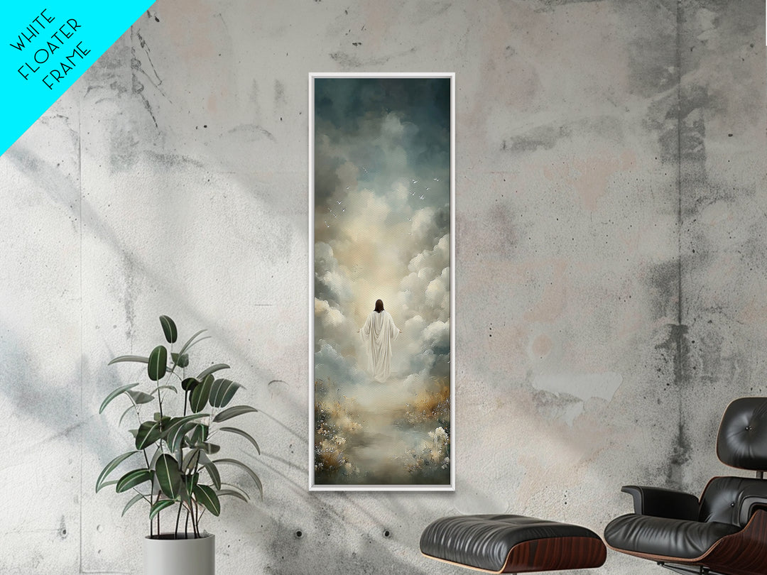 Ascension Of Peace | Framed Canvas Print | Tall Skinny Art Print | Christian Art Canvas | Jesus Painting | Christian Wall Art | Christian A